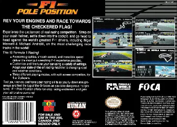 F1 Pole Position (USA) (Beta) box cover back